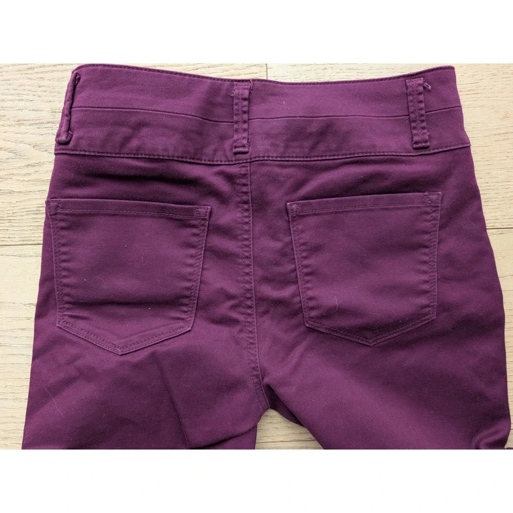 Tinseltown Womens High Rise Skinny‎ Pants Plum Purple Double Button Size 5